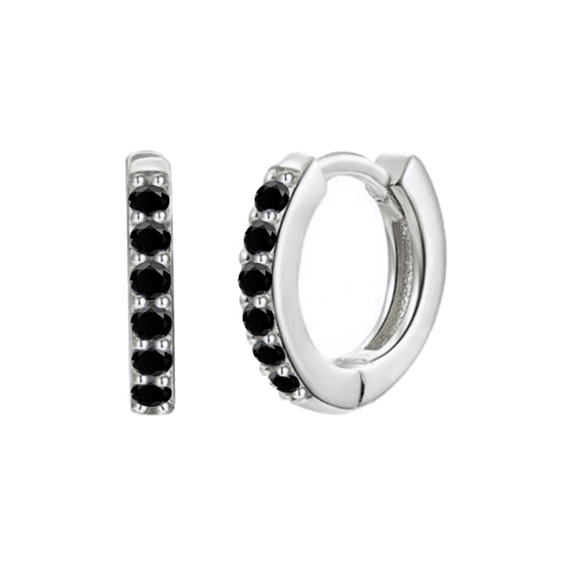 Women's Clip Simple Inlaid Zircon Personality Geometric Earrings