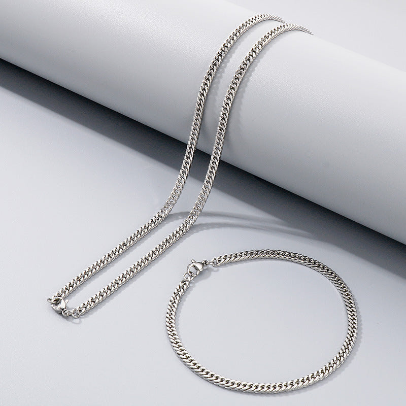 Trendy Cool Cuban Link Chain Titanium Necklaces