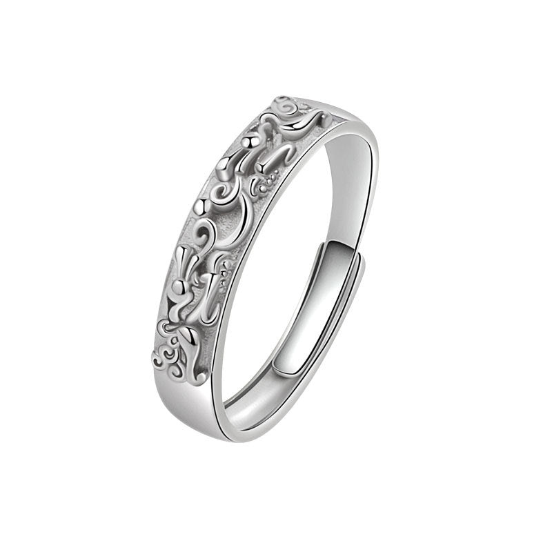 Style Relief Three-dimensional Money Drawing Luck Rings