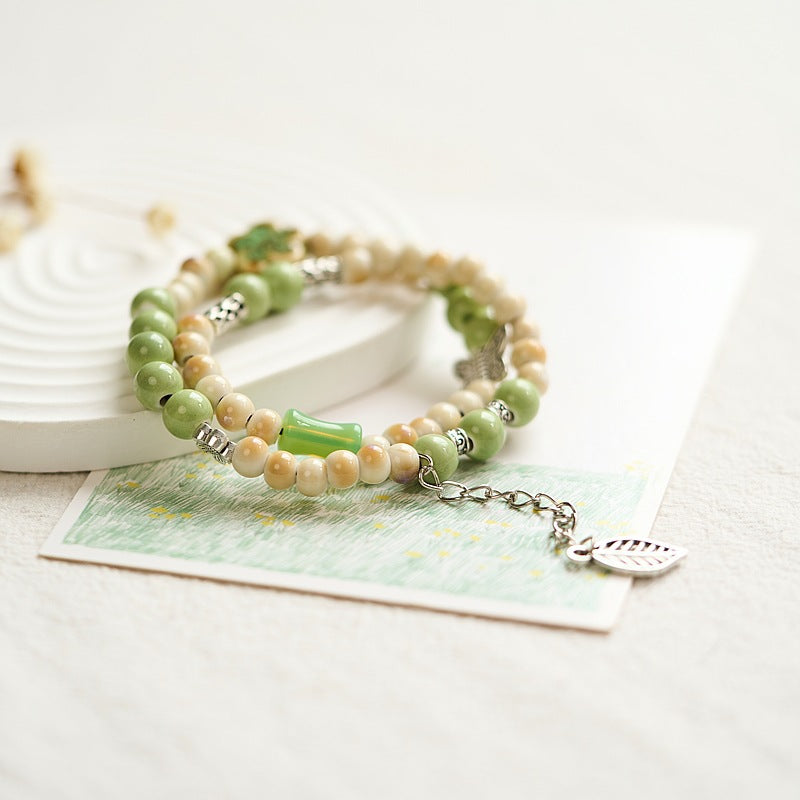 Mint Mamba Color Ceramic Chinese Style Simple Fresh Bracelets