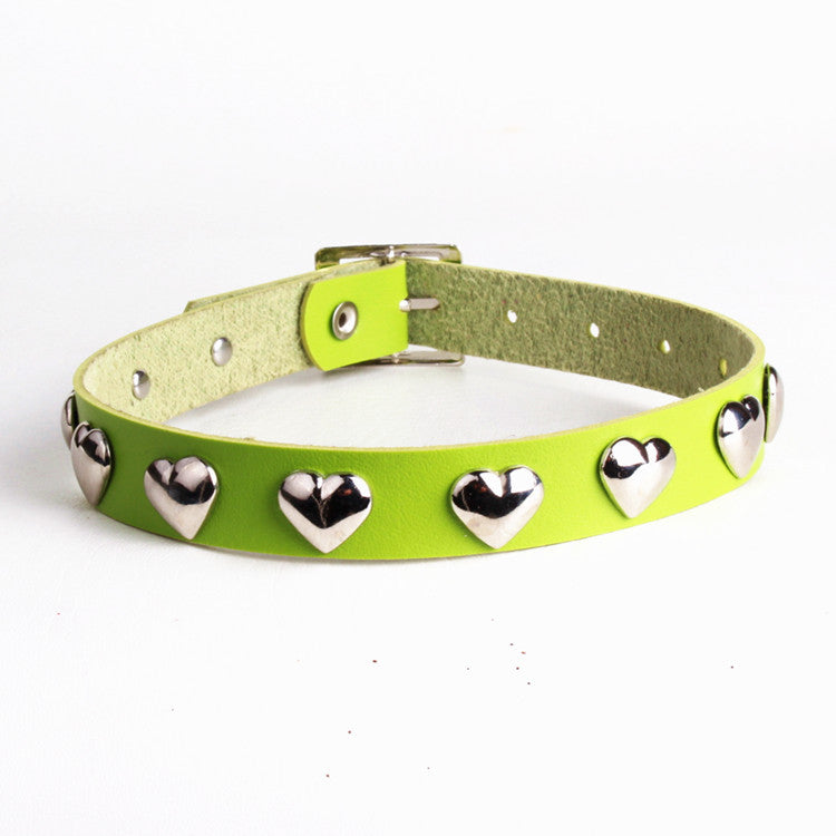Punk Heart-shaped Leather Fashion Sexy Rivets Necklaces