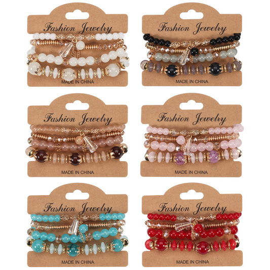 Bohemian Chain Tassel Colored Glass Crystal Bracelet