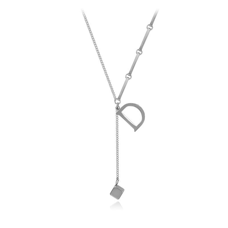 Women's Simple Letter Titanium Steel Niche Design Necklaces