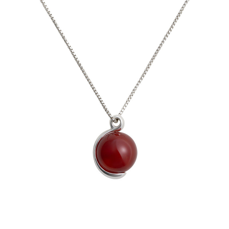 Red Agate Black Design Fashionable Temperamental Necklaces