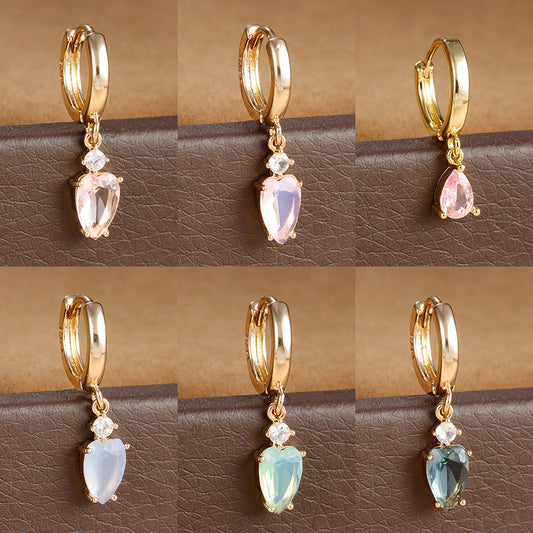 Heart-shaped Diamond Fashion Popular Creative Personality Earrings