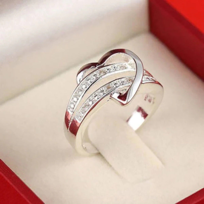 Fashion Ladies Personality Love Heart-shaped Temperament Ring