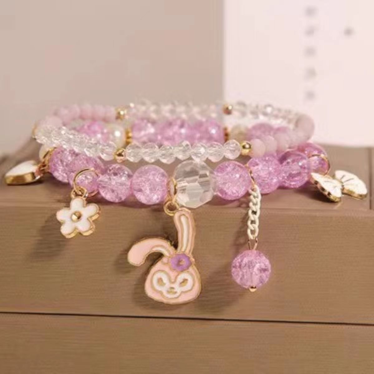 Women's Pearl Korean Super Cute Cartoon Beaded Bracelets