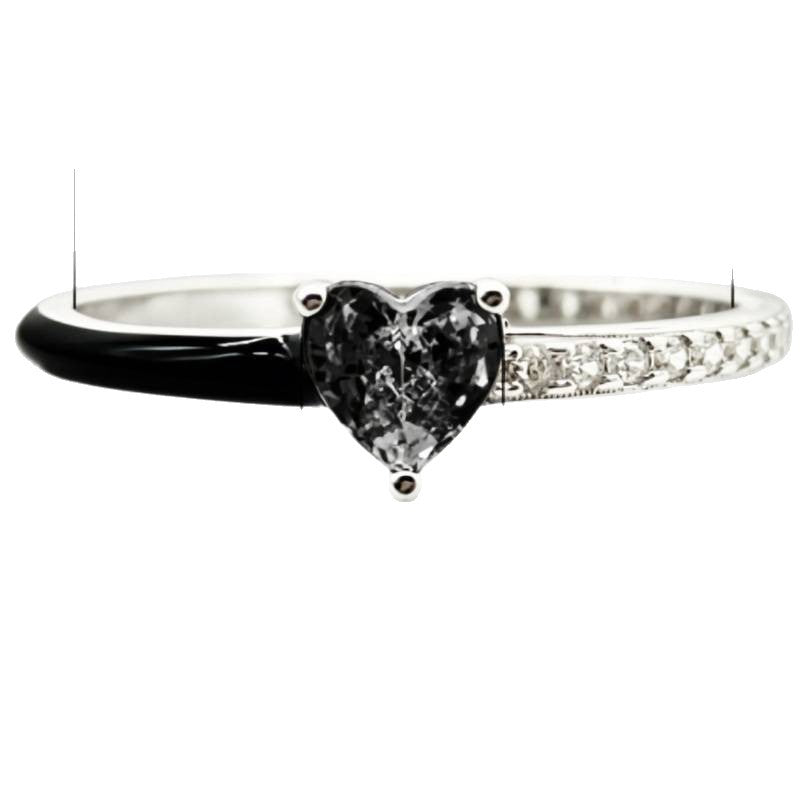 Women's Heart-shaped Zircon Temperament Wild Fashion Enamel Ring