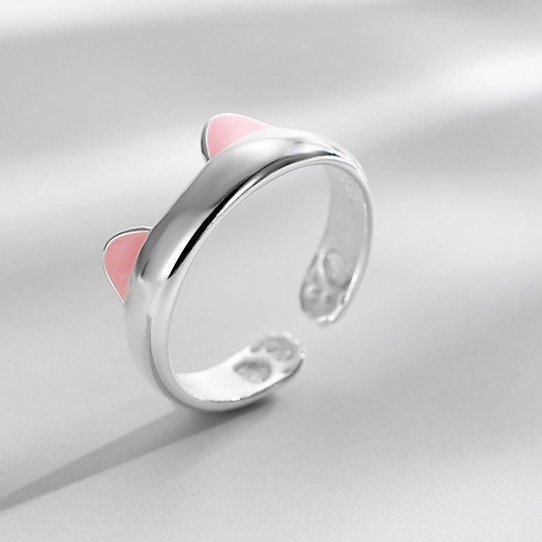 Women's Simple Cute Kitten Open Cat Paw Rings