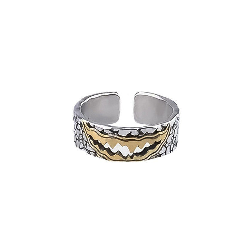 Men's Venom Sier Domineering Retro Handmade Punk Single Ring