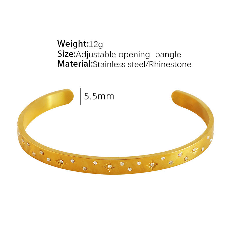 Zircon Design Gold-plated Titanium Steel Fashion Bracelets