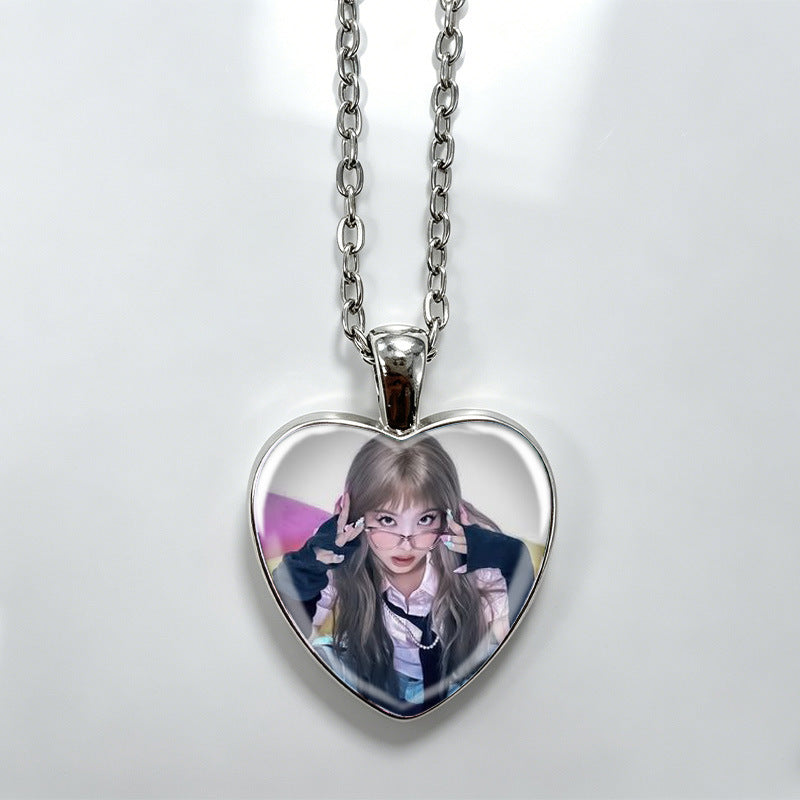 Love Alloy Korean Group Support Heart Sweet Beauty Fans Clavicle Necklaces