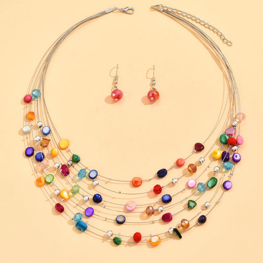 Bohemian Beach Crystal Shell Ethnic Style Necklaces