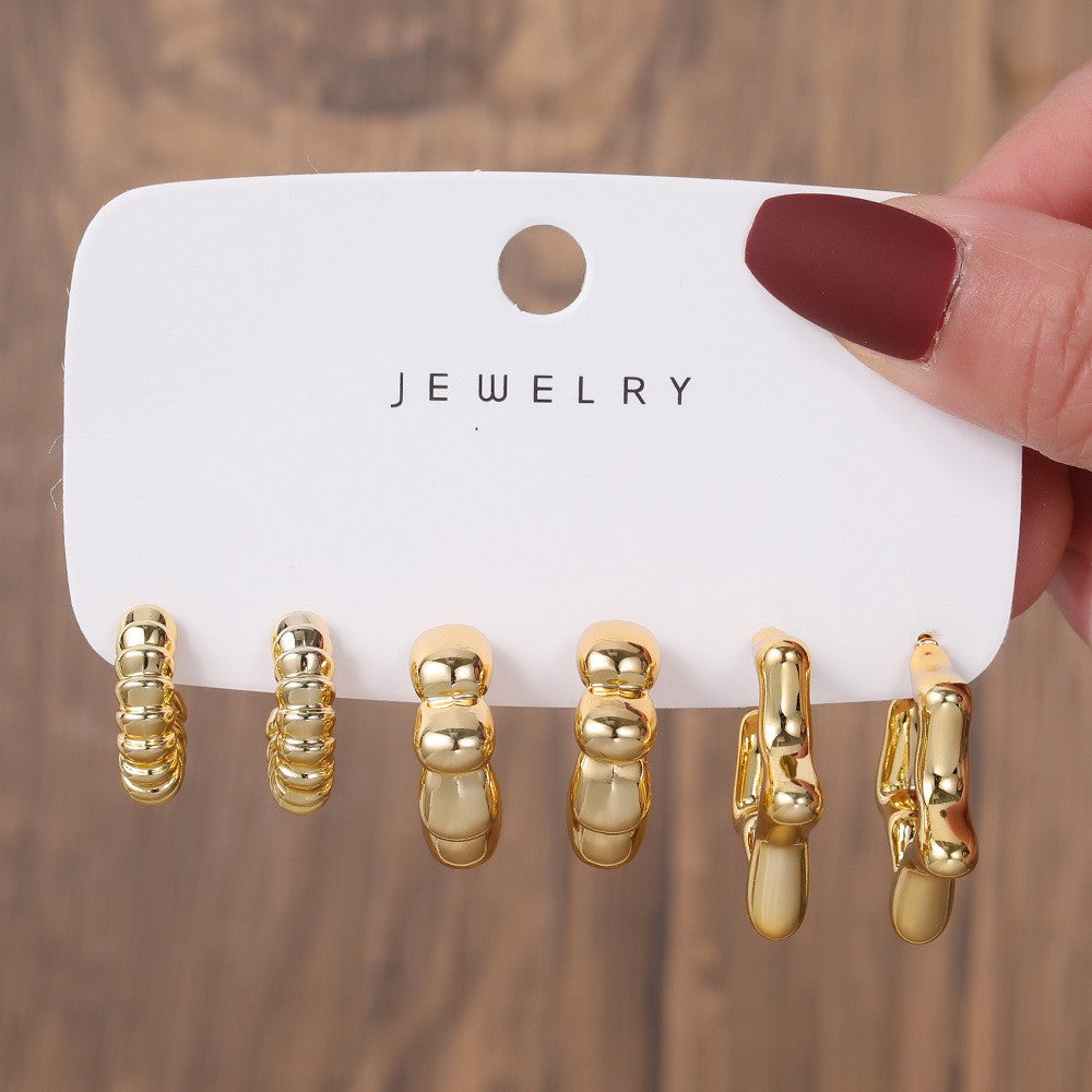 Women's Gold Resin Personalized Simple Ear High-grade Earrings