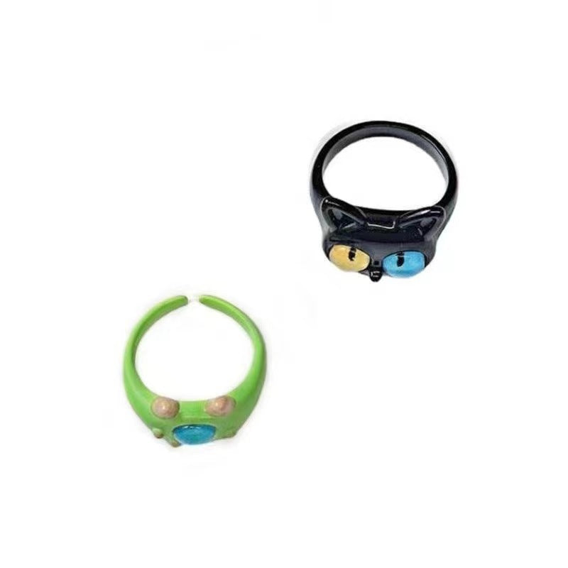 Childlike Cute Funny Black Kitty Monster Female Niche Index Finger Bracelets