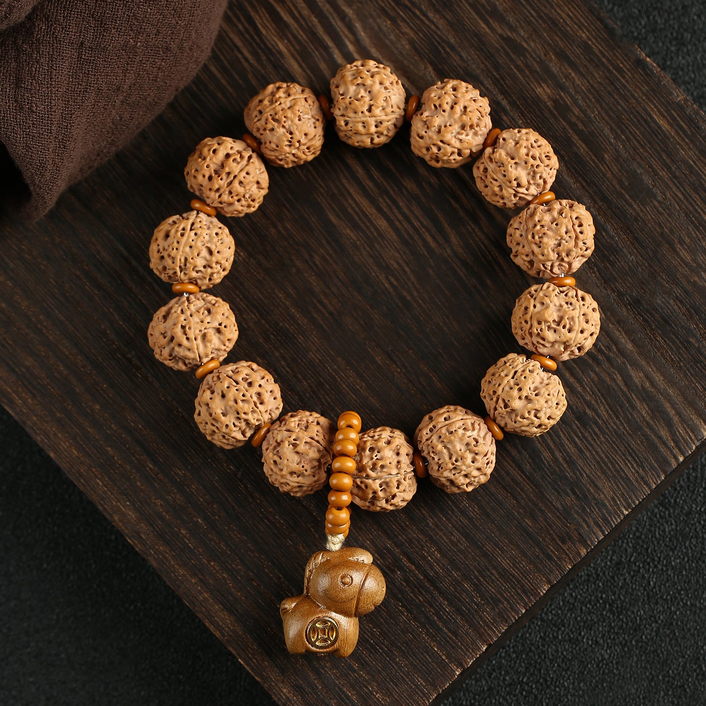 Men's Nepal Pipal Tree Seed Corpulent Five Faces Bracelet
