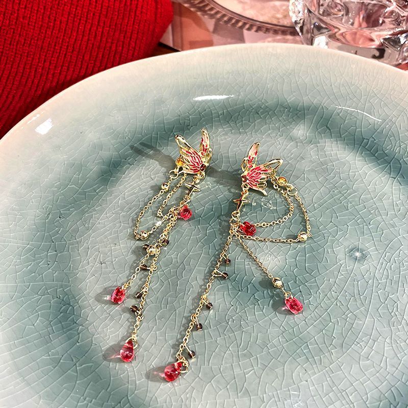 Blood Ripple Butterfly Red Niche Senior Stud Earrings