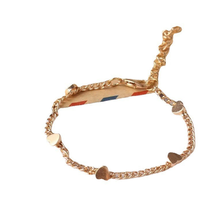 Women's Cute Graceful Five-pointed Star Peach Heart Fashion Korean Style Bracelets