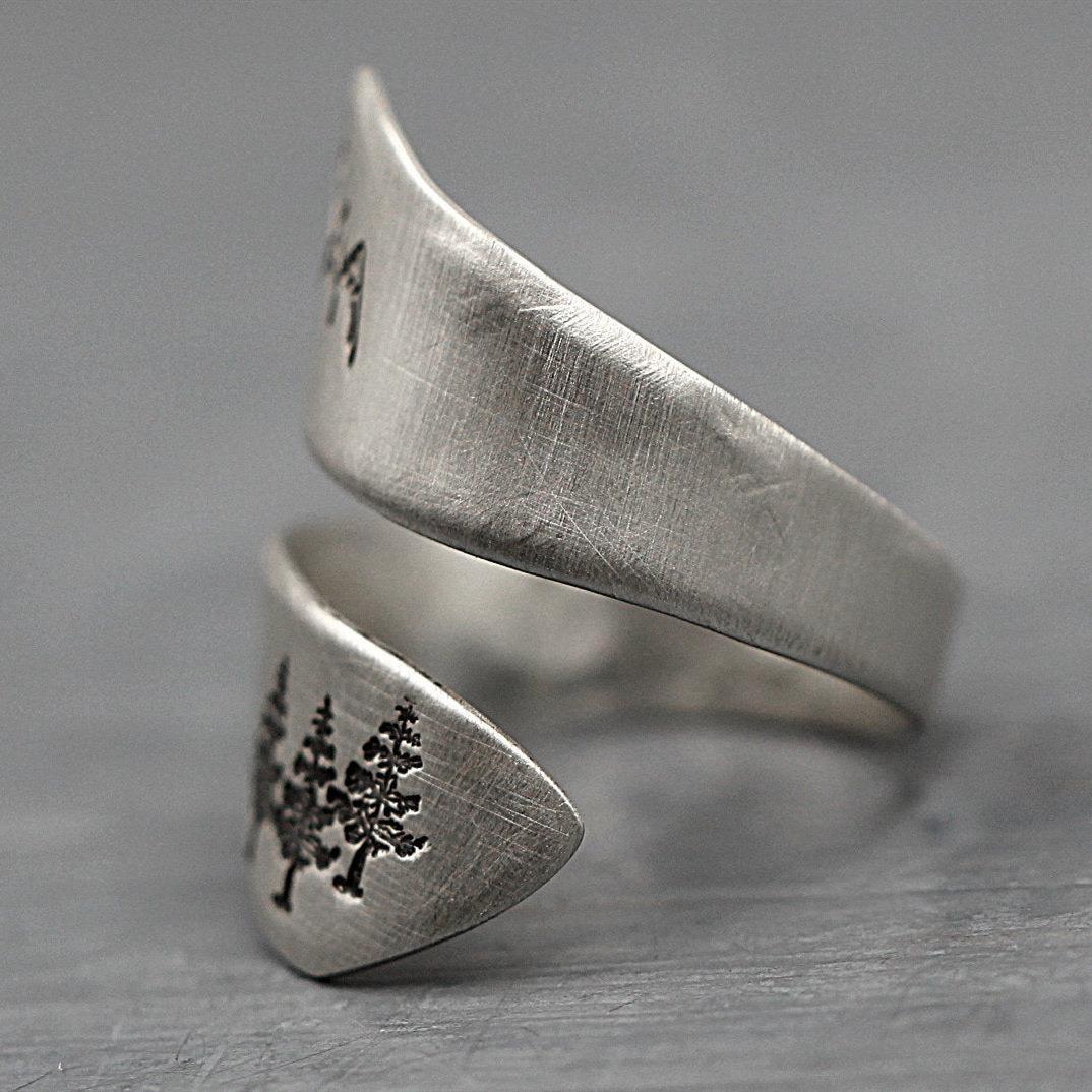 Sier Hand Brushed Mountain Green Tree Rings