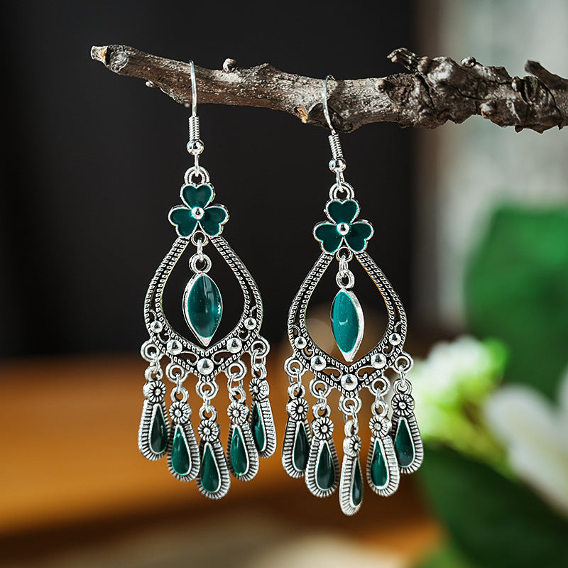 Your Delicate Dripping Oil Retro Alloy Small Ethnic Earrings