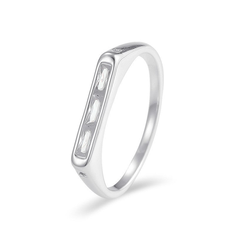 Women's Cold Style Simple Solid Closed Sterling Sier Light Rings