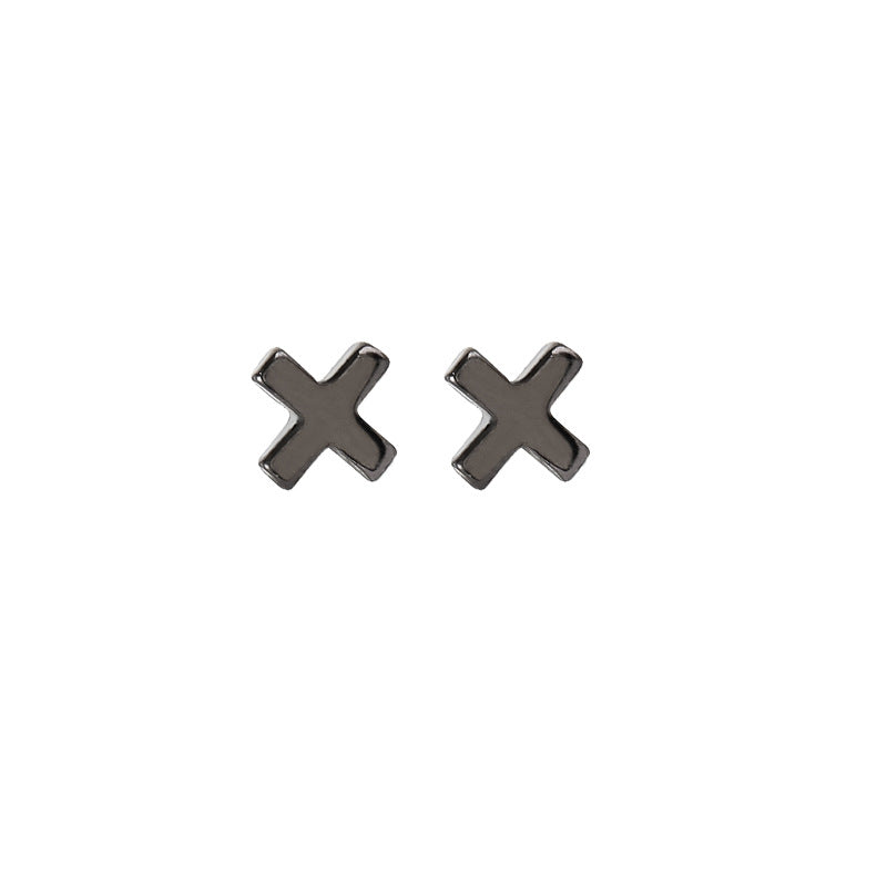 Women's & Men's Black Cross Letter X For Punk Rings