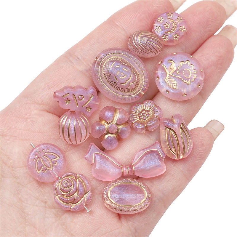 Acrylic Transparent Vintage Frosted Gold Scattered Beads Jewelry Accessories
