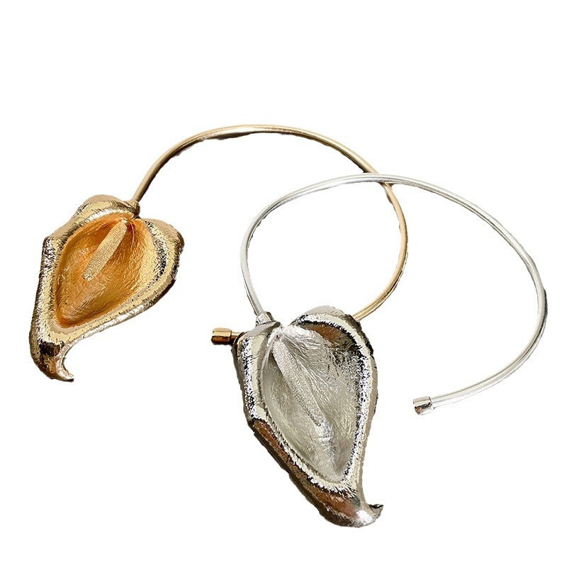 Exaggerated Personalized Common Calla Open Fashion High Sense Three-dimensional Flowers Necklaces