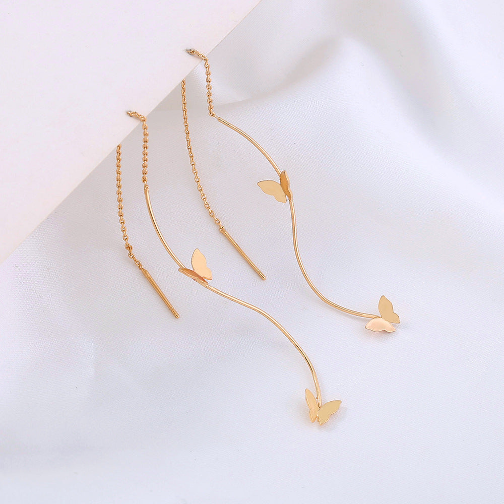 Luxury Fashion Butterfly Curve Creative Style Earrings