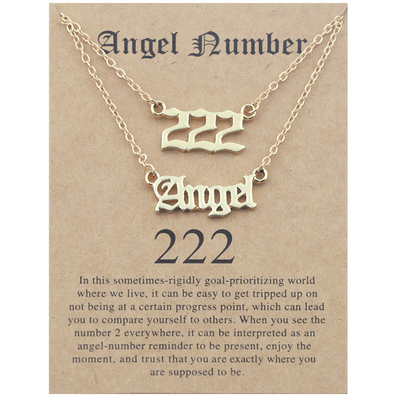 Angel Lucky Number Suit Clavicle Chain Necklaces