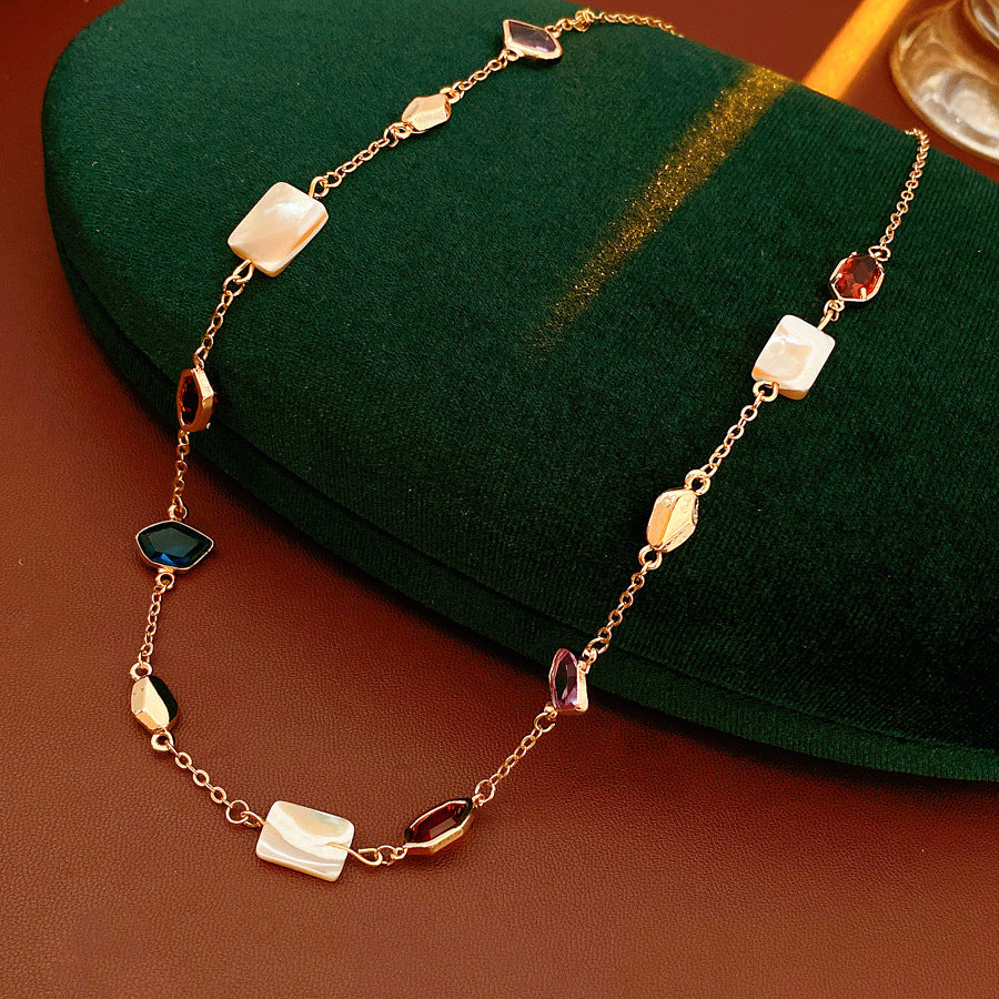 Shell Square Female Light Luxury Minority Jewelry Set