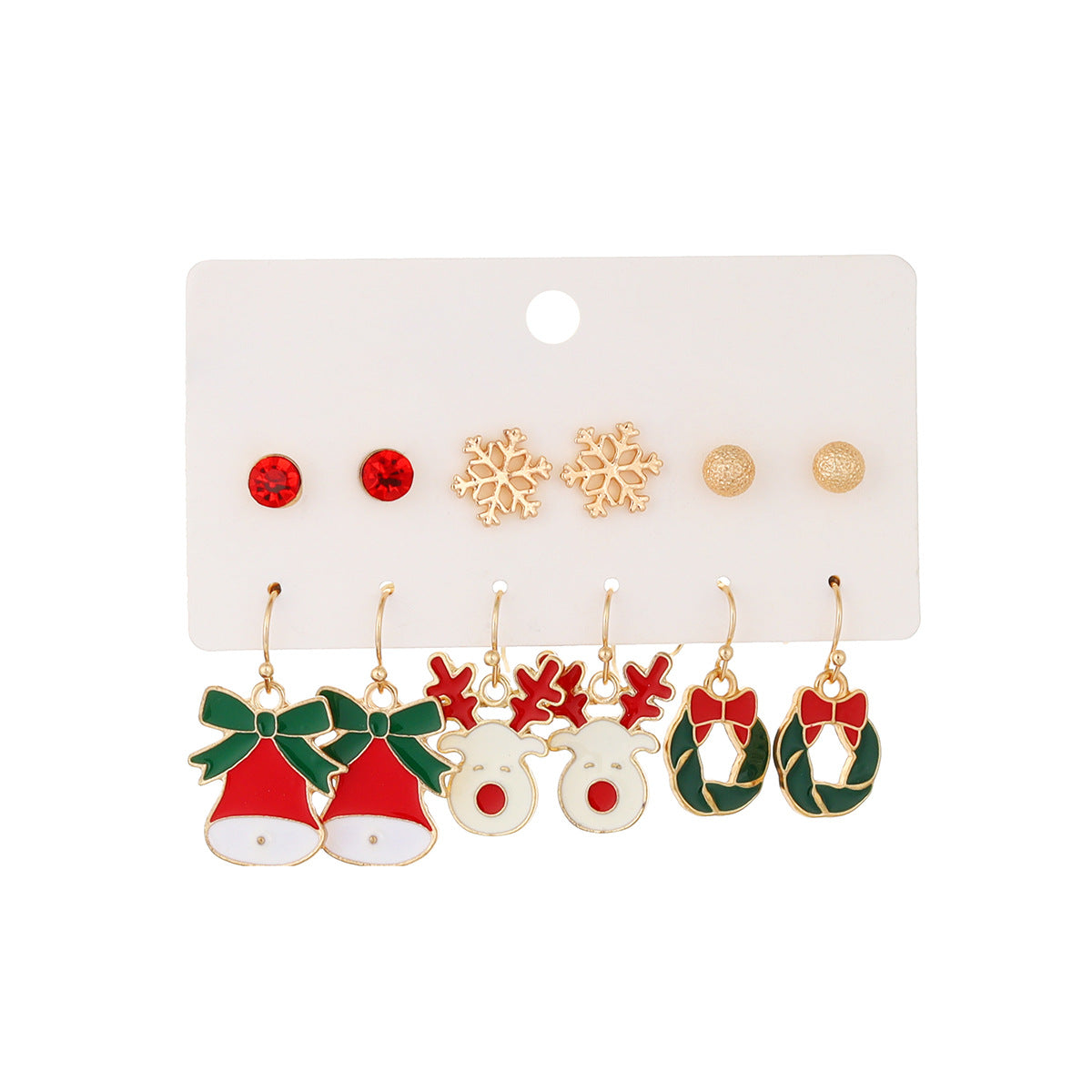 Christmas Snowflake Tree Santa Claus Fluffy Earrings