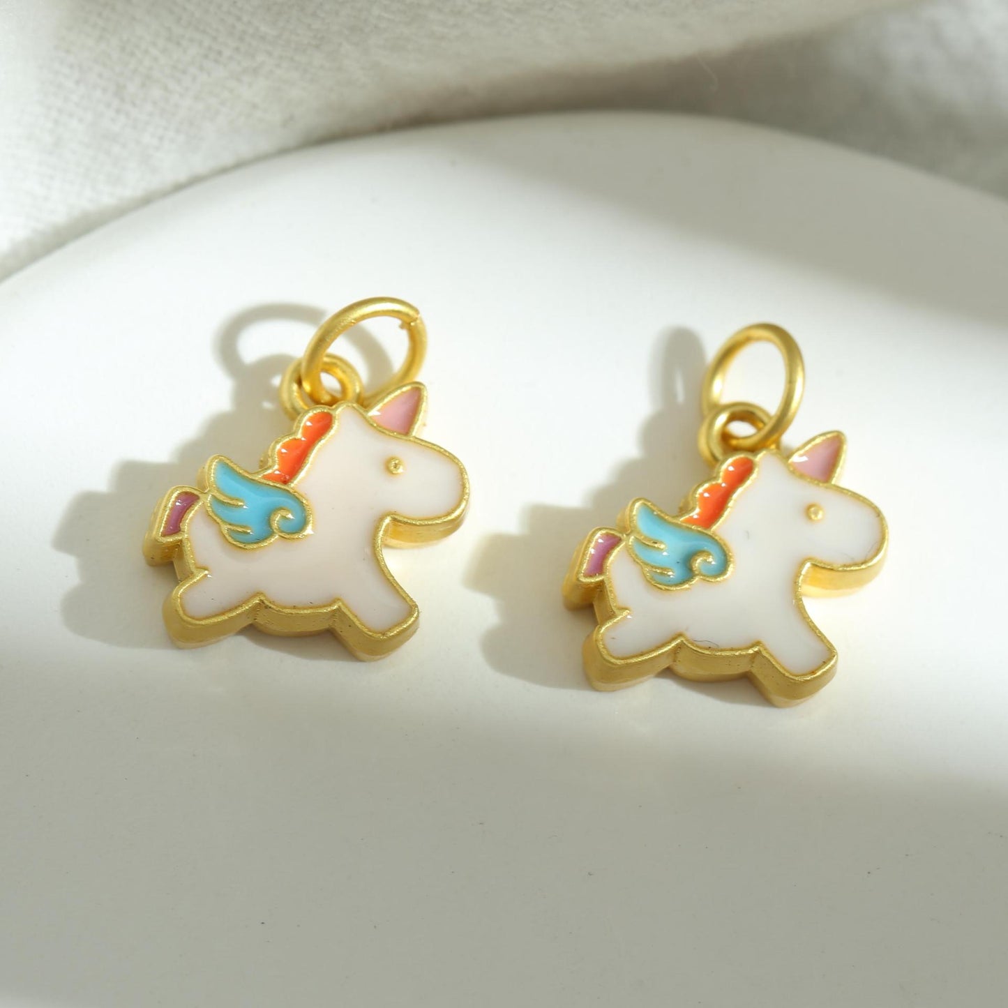 Cartoon Cute Design Unicorn Heart String Pendants
