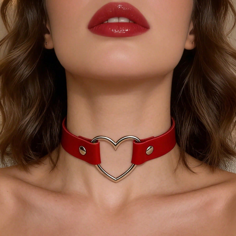 Punk Simple Leather Fashion Casual Love Leg Neckband Rings