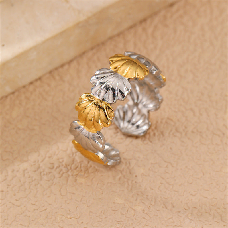 Fashion Stainless Steel Ocean Summer Beach Style Female Popular Opening Rings