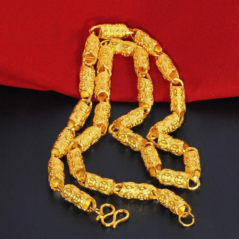 Men's Gold Cloth Pattern Dragon No Color Fading Necklace