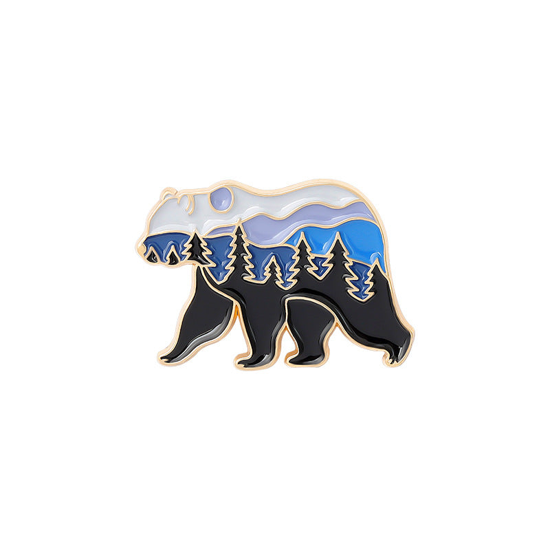 Animal Series Brooch Cute Red Fox Black Cat Brooches