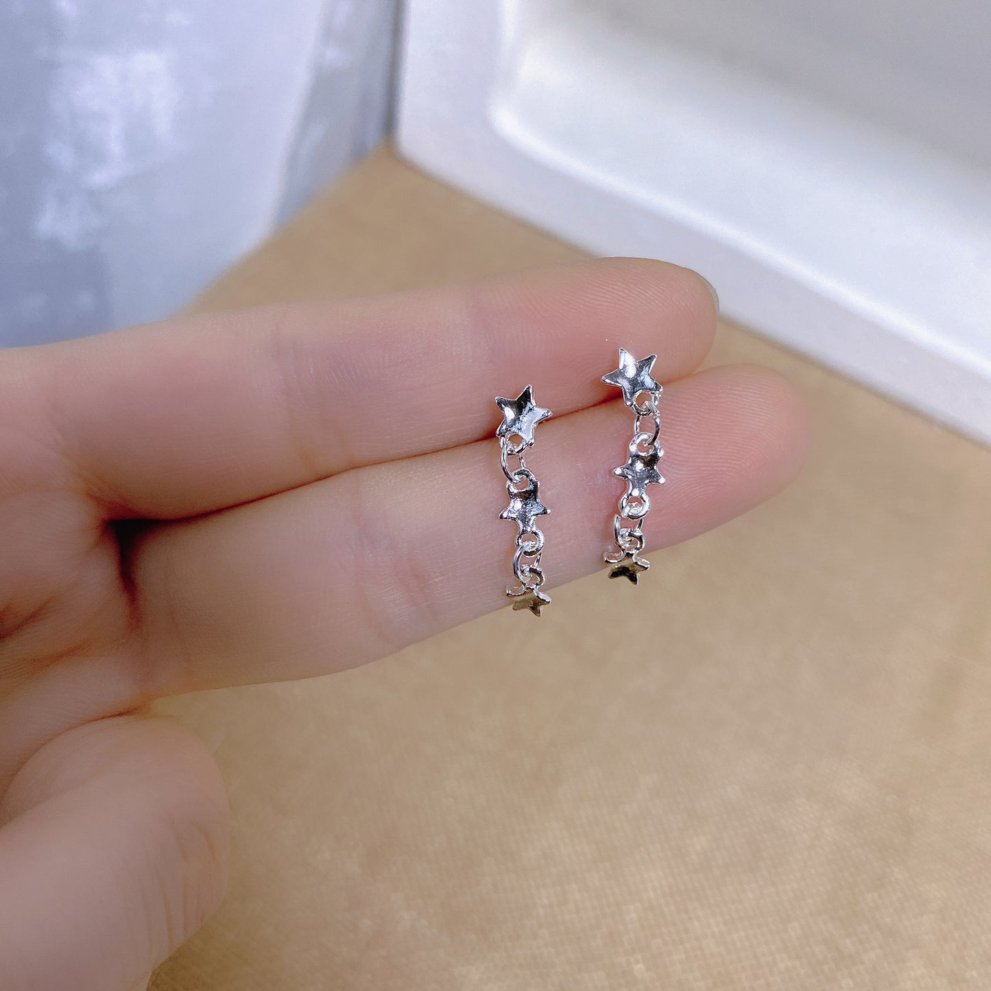 Simple Individually Packaged Exquisite Sier Bow Stud Earrings