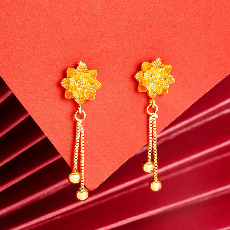 Women's Placer Gold Tassel No Color Fading Rings