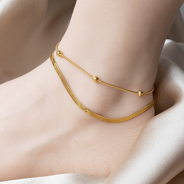 Titanium Female Like Flat Snake Hip Necklaces