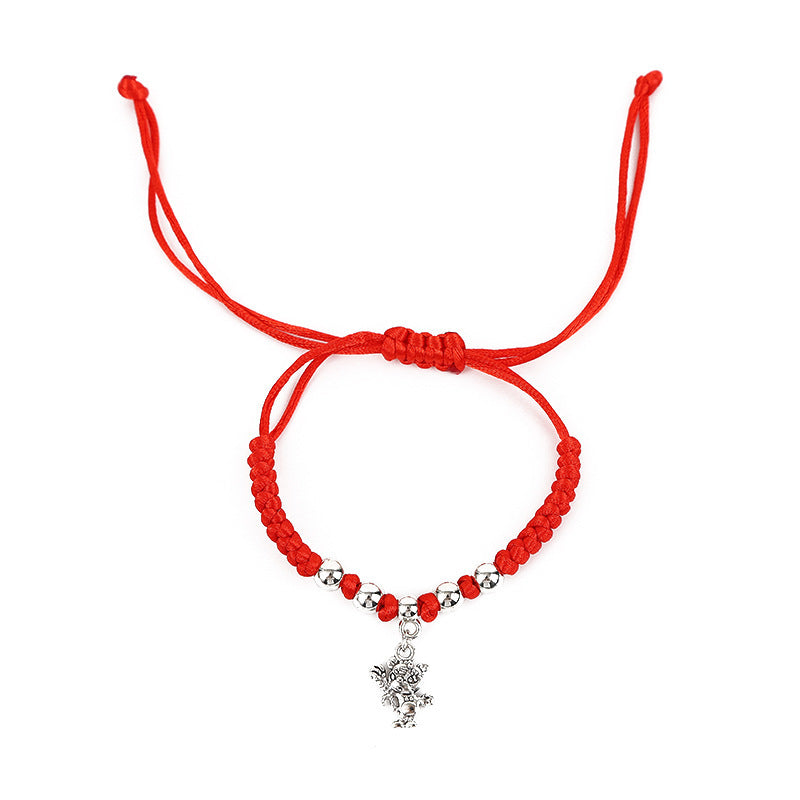 Zodiac Antique Sier Exquisite Red Rope Bracelets