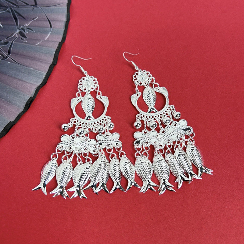 Ethnic Style Peacock Retro Ear Hook Earrings