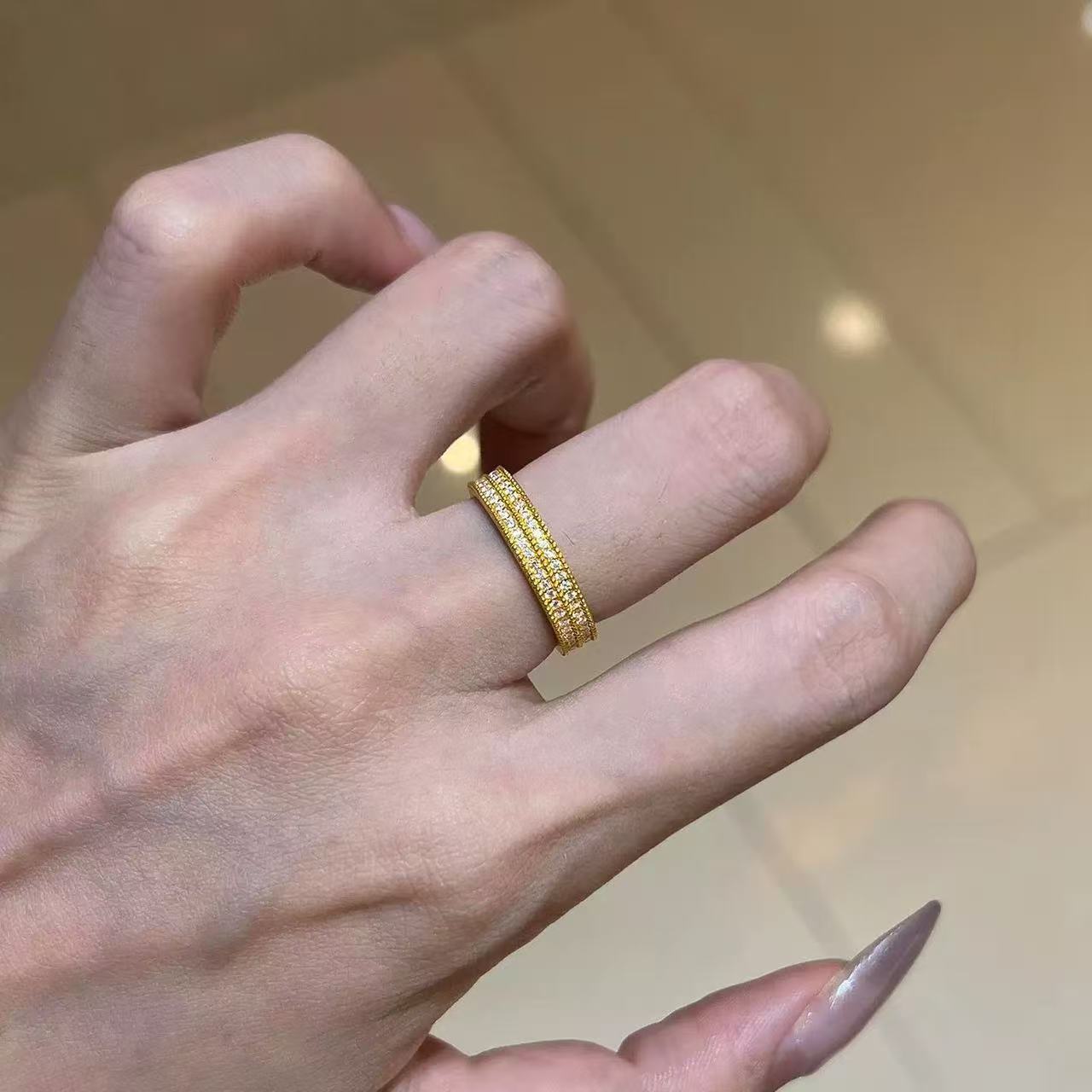 Shiny Female Cold Wind Opening Adjustable Personality Affordable Ring