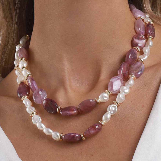 Niche Color Resin Handmade Beaded Temperament Entry Necklace