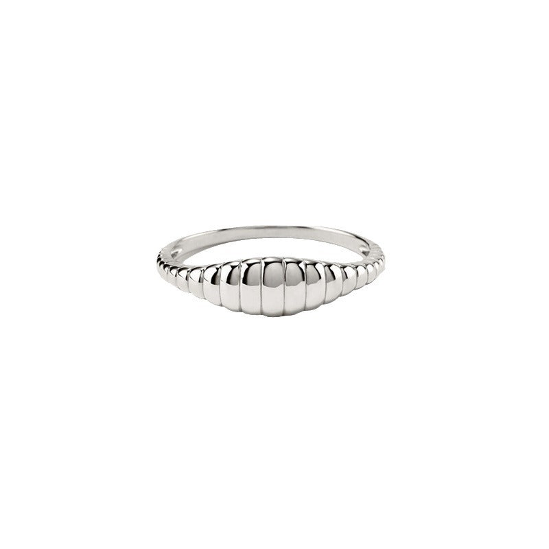 Women's Simple Imitation Sier Titanium Steel Gold Rings