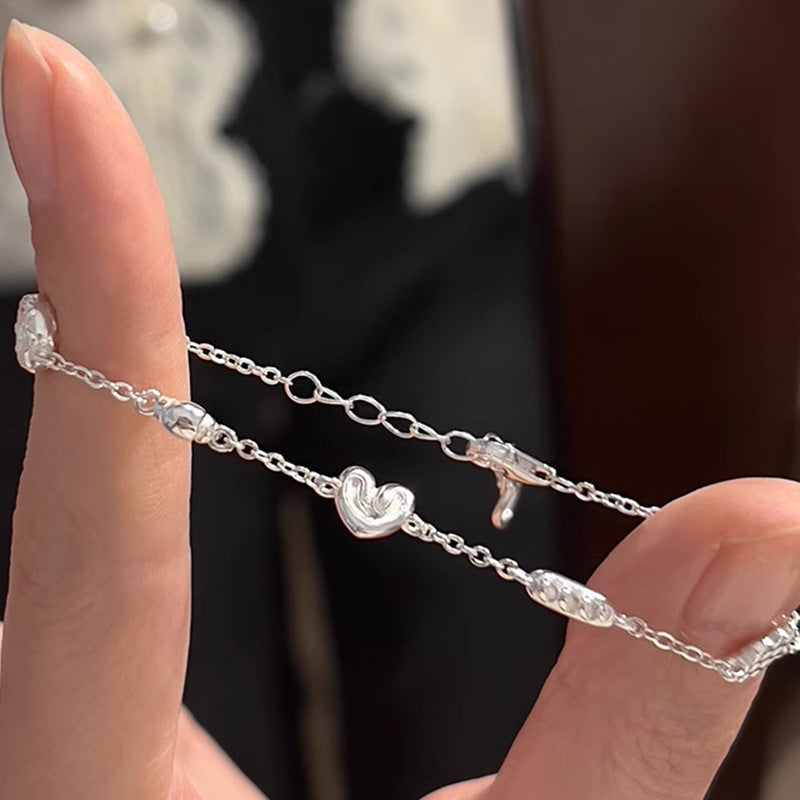 Sterling Sier Bread Biscuit Donut Female Fresh Exquisite High Sense Bracelet