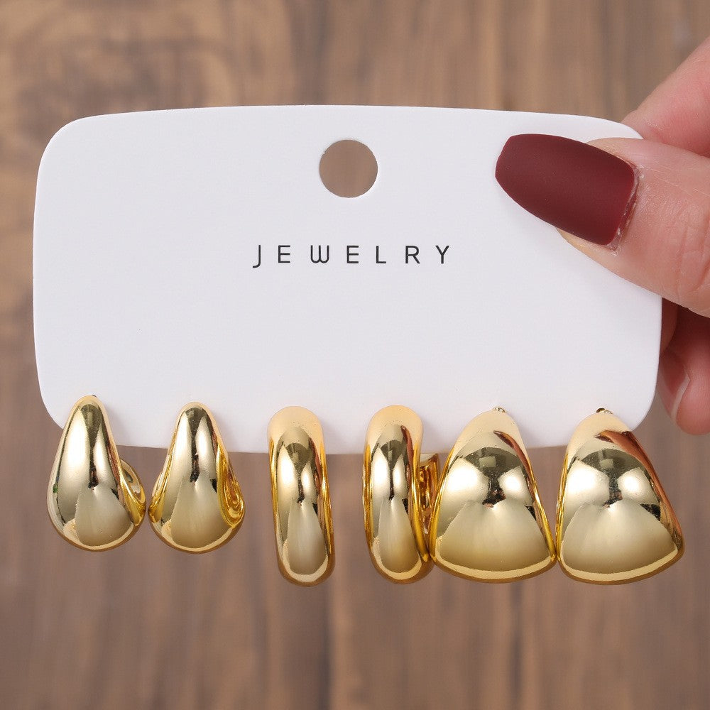 Women's Gold Resin Personalized Simple Ear High-grade Earrings