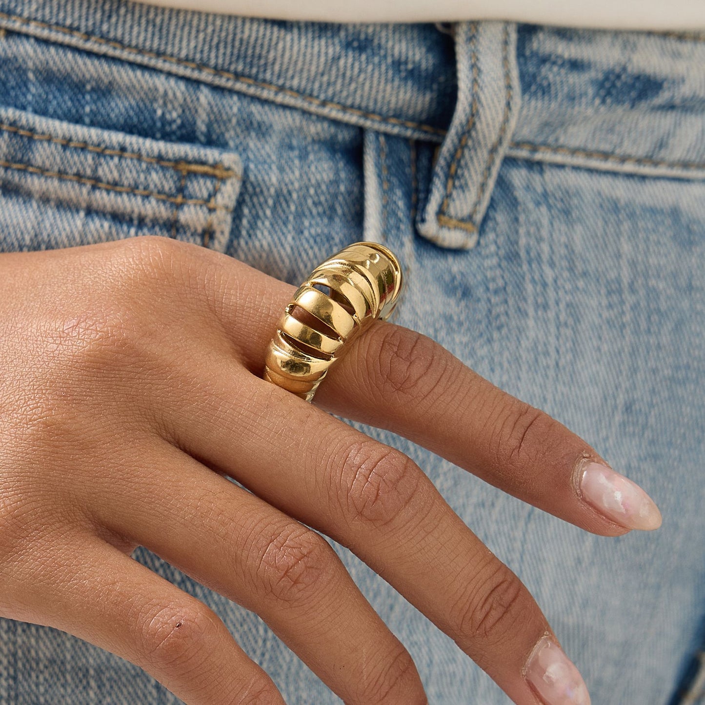 Pattern Female Retro Fashion Personalized Open Hip Hop Niche Temperament Ring