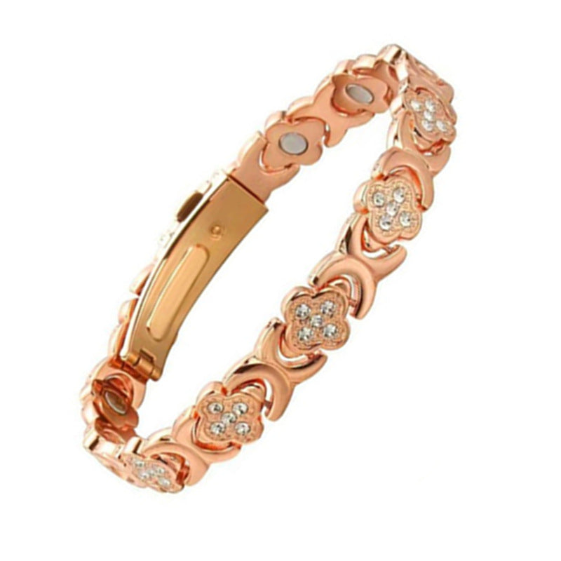 Women's & Men's Bronze Magnet Striped Fashion Full Series Bracelet