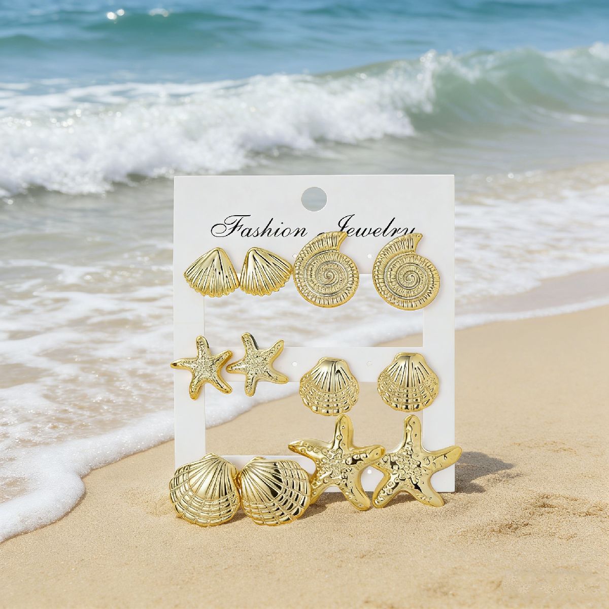 Women's Fashion High-grade Flower Starfish Heart Geometric Simple Match Stud Earrings